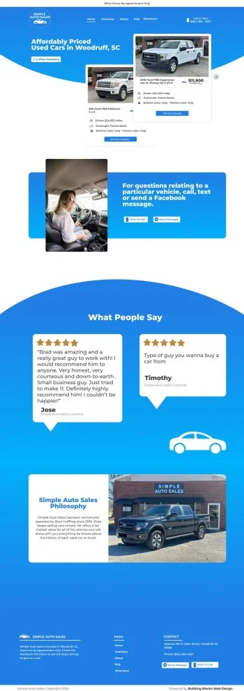 Simple Auto Sales Home Page
